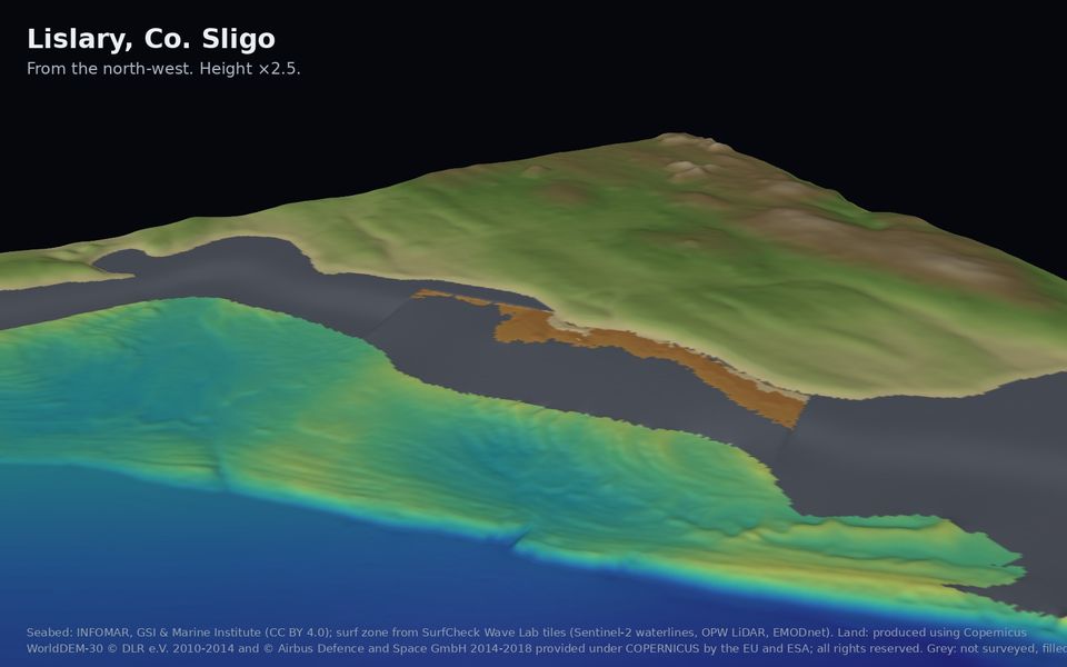 Flat-rock reef at Lislary in 3D