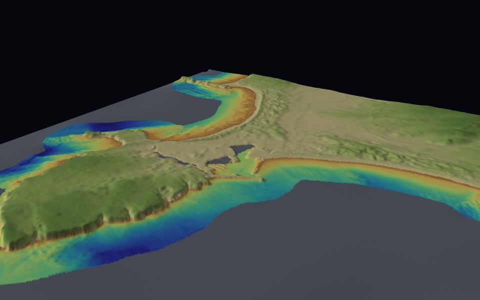 The Peniche peninsula and Supertubos beach in 3D