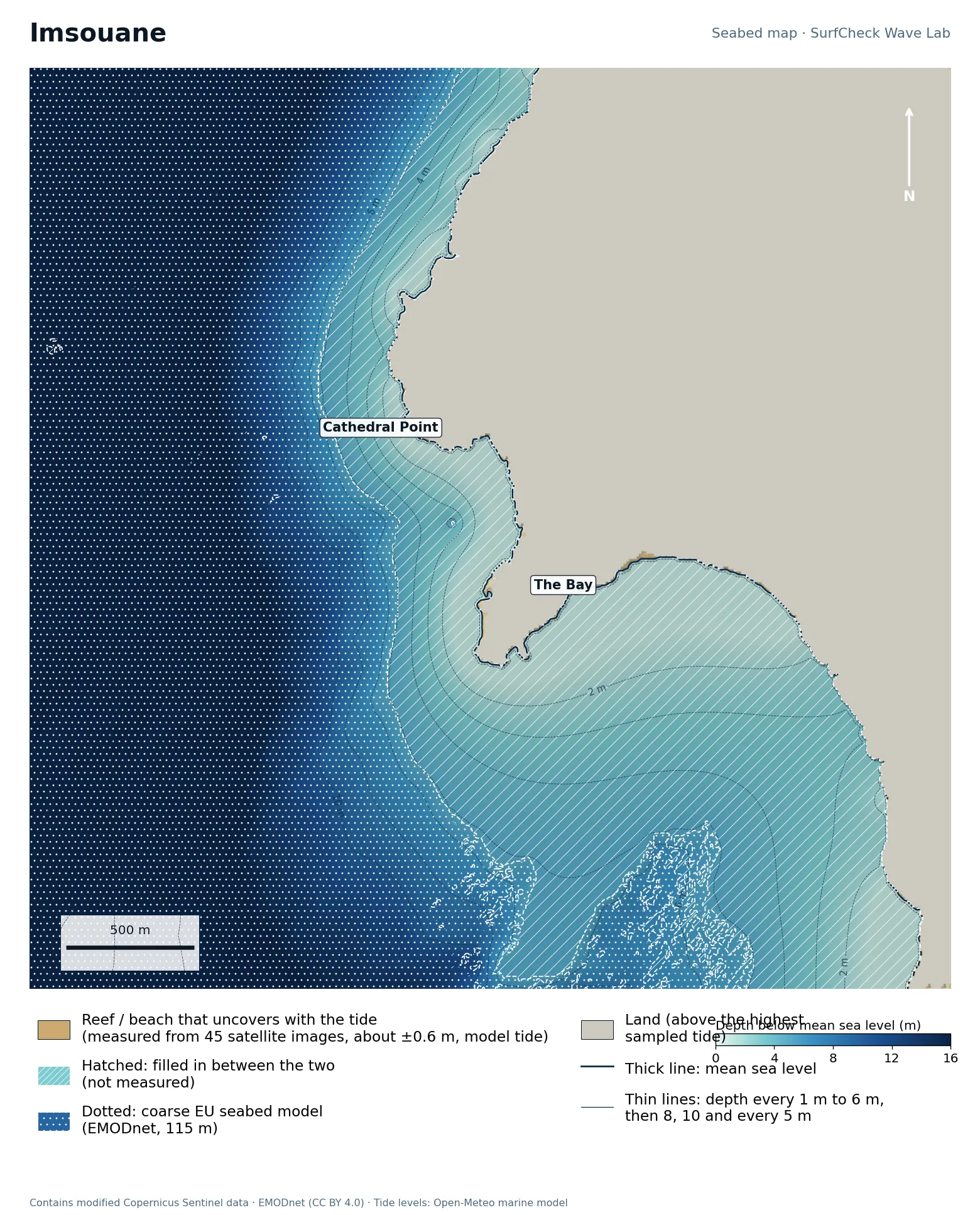 Flat seabed map of Imsouane (The Bay)